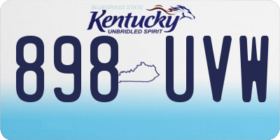 KY license plate 898UVW