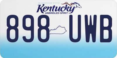 KY license plate 898UWB