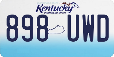 KY license plate 898UWD