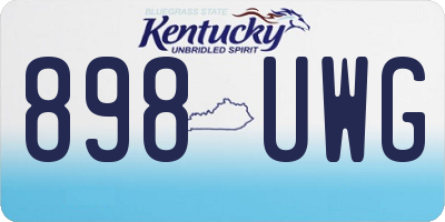 KY license plate 898UWG