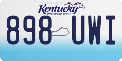 KY license plate 898UWI