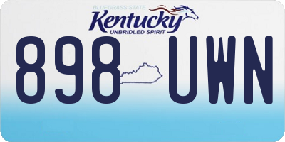 KY license plate 898UWN