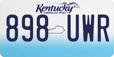 KY license plate 898UWR