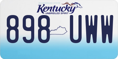 KY license plate 898UWW