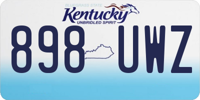 KY license plate 898UWZ