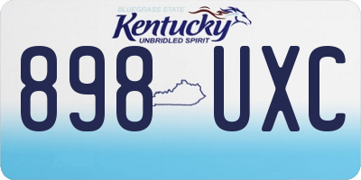 KY license plate 898UXC