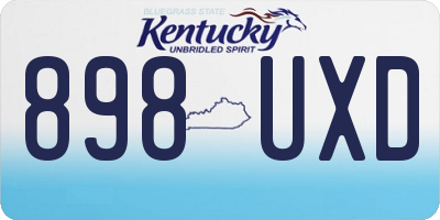 KY license plate 898UXD