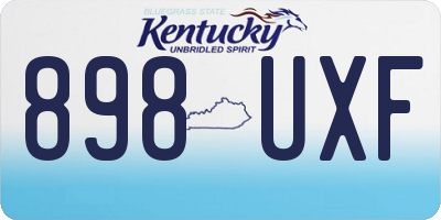KY license plate 898UXF