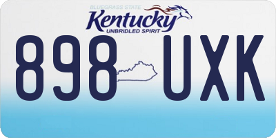 KY license plate 898UXK