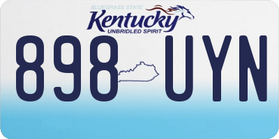 KY license plate 898UYN