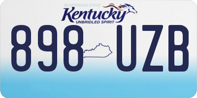 KY license plate 898UZB