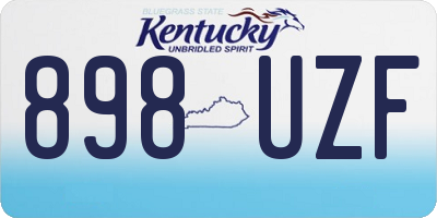 KY license plate 898UZF