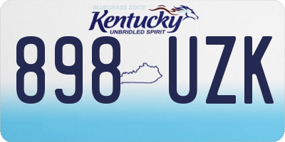 KY license plate 898UZK