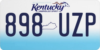 KY license plate 898UZP