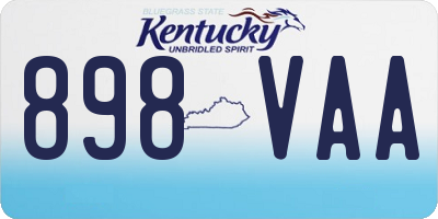 KY license plate 898VAA