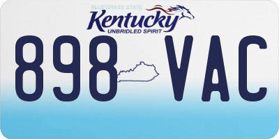 KY license plate 898VAC