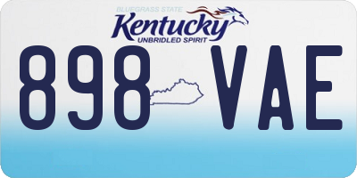 KY license plate 898VAE