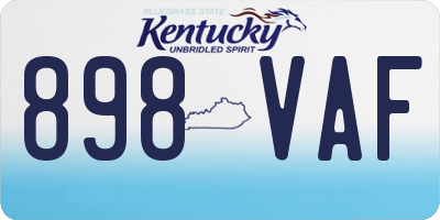 KY license plate 898VAF