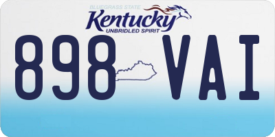 KY license plate 898VAI