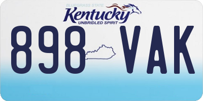 KY license plate 898VAK