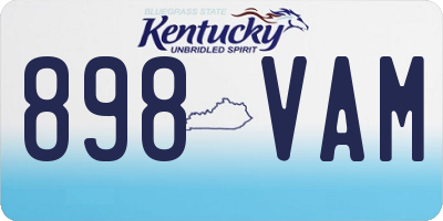 KY license plate 898VAM