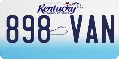 KY license plate 898VAN