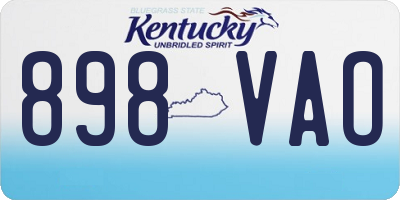 KY license plate 898VAO