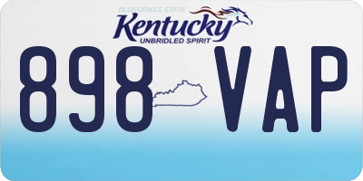 KY license plate 898VAP