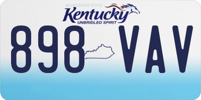 KY license plate 898VAV