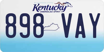 KY license plate 898VAY