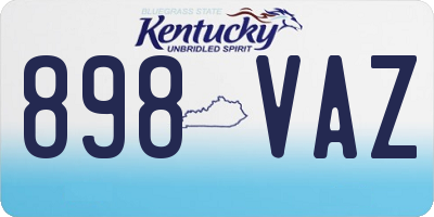 KY license plate 898VAZ