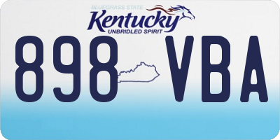 KY license plate 898VBA