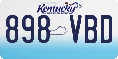 KY license plate 898VBD