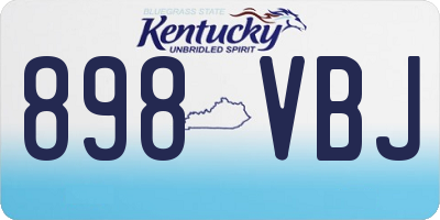 KY license plate 898VBJ