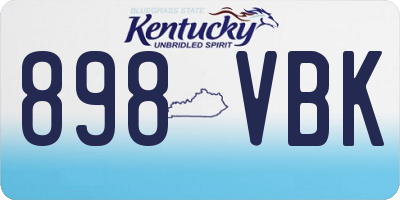KY license plate 898VBK