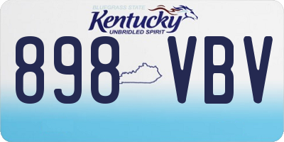 KY license plate 898VBV