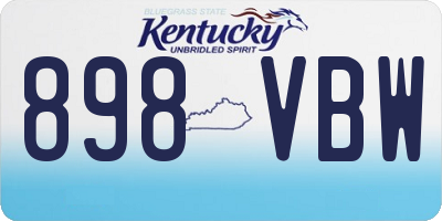 KY license plate 898VBW