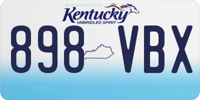 KY license plate 898VBX