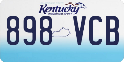 KY license plate 898VCB