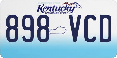 KY license plate 898VCD