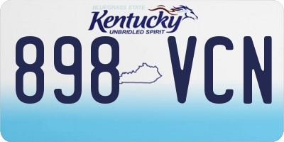 KY license plate 898VCN
