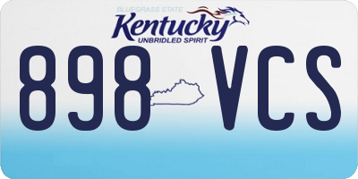 KY license plate 898VCS