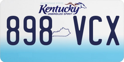 KY license plate 898VCX