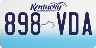 KY license plate 898VDA