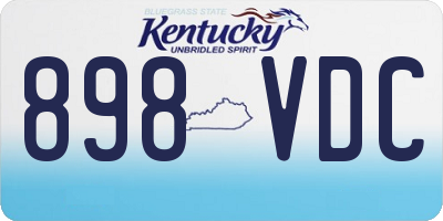 KY license plate 898VDC