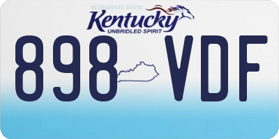 KY license plate 898VDF