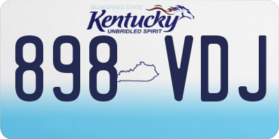 KY license plate 898VDJ