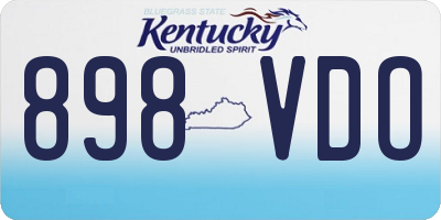 KY license plate 898VDO