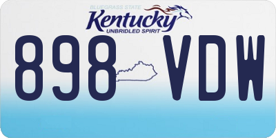 KY license plate 898VDW
