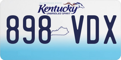 KY license plate 898VDX
